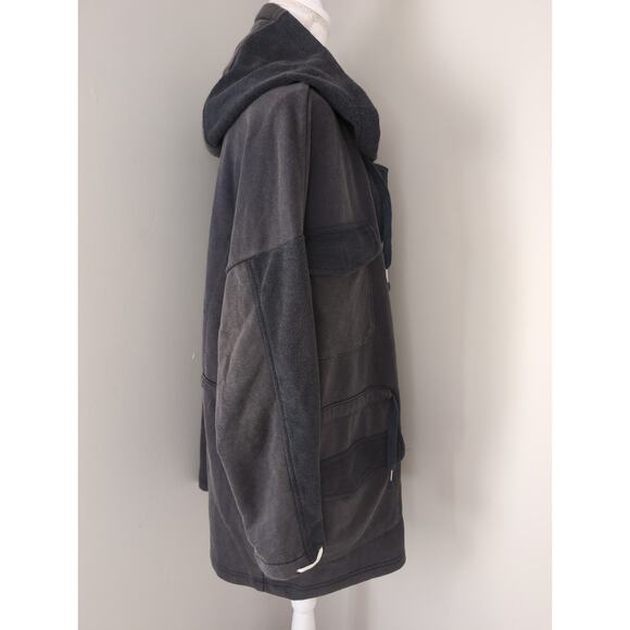 Pol faded oversized slouchy cozy loungewear hooded navy cardigan jacket - Picture 5 of 9